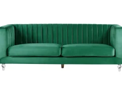 Clearance Sofa dla 3 osób ARVIKA Welur Zielony Sofy Tapicerowane|Wszystkie Sofy