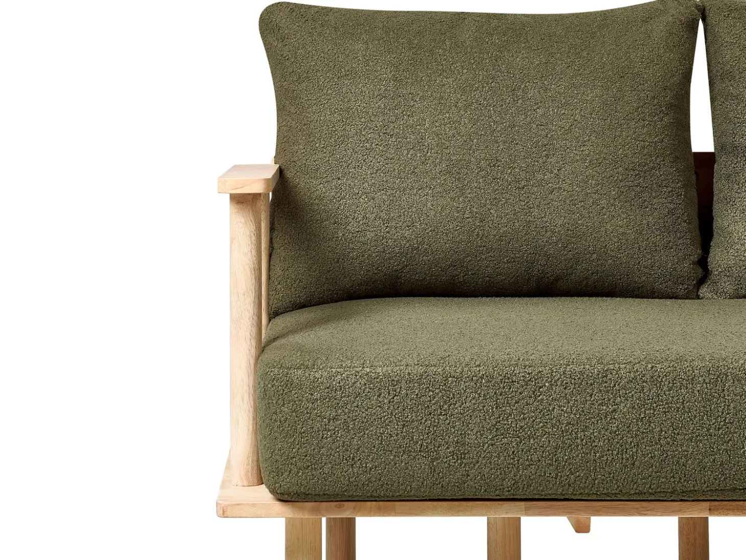 Clearance Sofa dla 2 osób ASKER Boucle Ciemnozielony Sofy Tapicerowane|Sofy Dwuosobowe