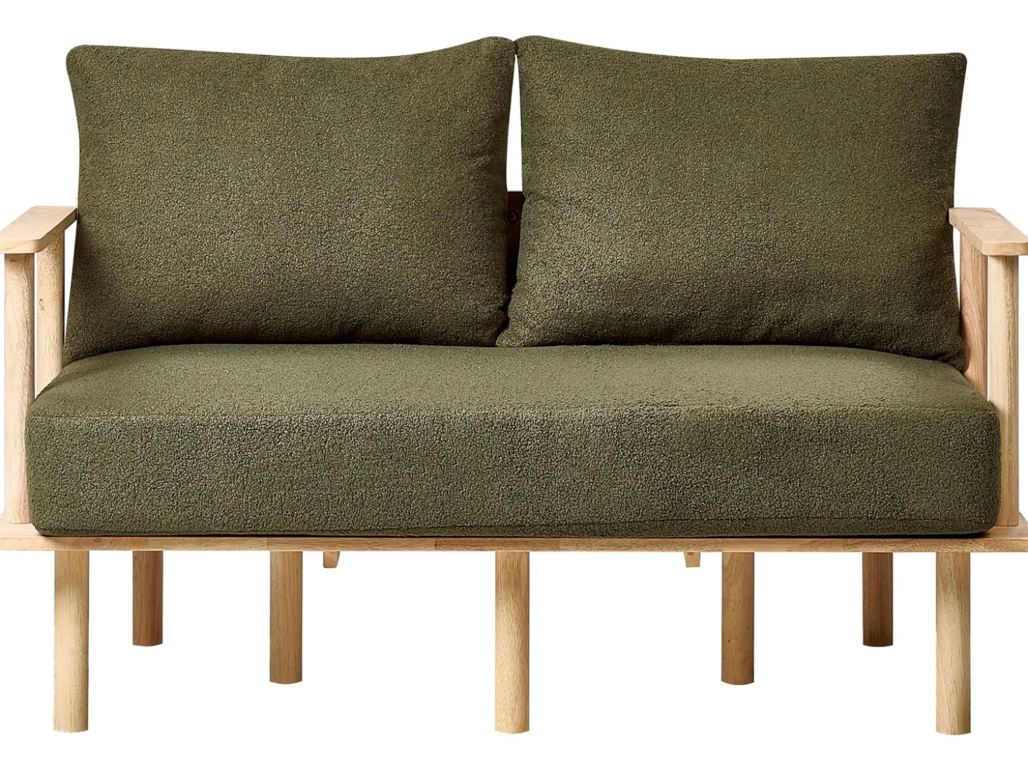 Clearance Sofa dla 2 osób ASKER Boucle Ciemnozielony Sofy Tapicerowane|Sofy Dwuosobowe