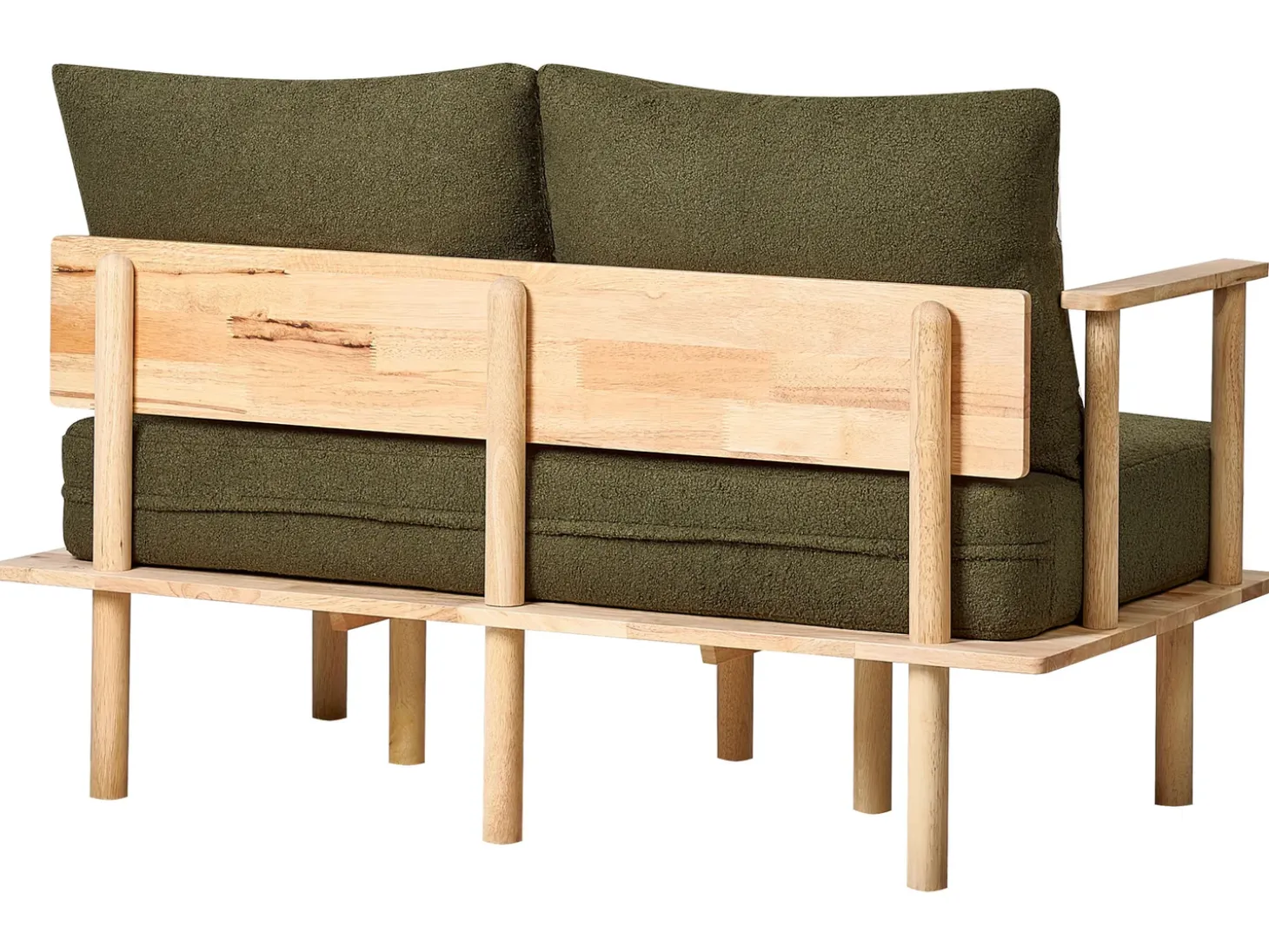 Clearance Sofa dla 2 osób ASKER Boucle Ciemnozielony Sofy Tapicerowane|Sofy Dwuosobowe