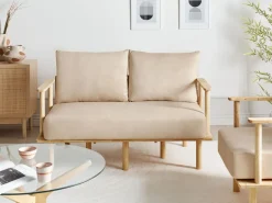 Best Sofa dla 2 osób ASKER Piaskowy Sofy Tapicerowane|Sofy Dwuosobowe