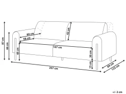 Sofa dla 3 osób ASKIM Boucle Biały Sofy Tapicerowane|Kolekcje Sof