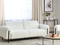 Sofa dla 3 osób ASKIM Boucle Biały Sofy Tapicerowane|Kolekcje Sof