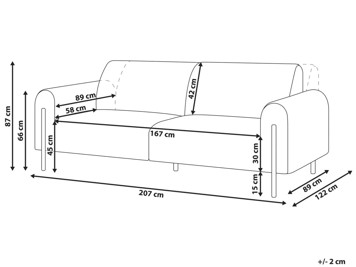Outlet Sofa dla 3 osób ASKIM Jasnoszary Sofy Tapicerowane|Kolekcje Sof