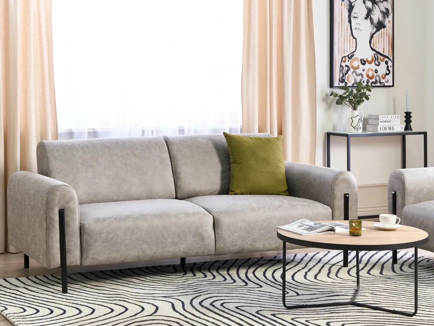 Outlet Sofa dla 3 osób ASKIM Jasnoszary Sofy Tapicerowane|Kolekcje Sof