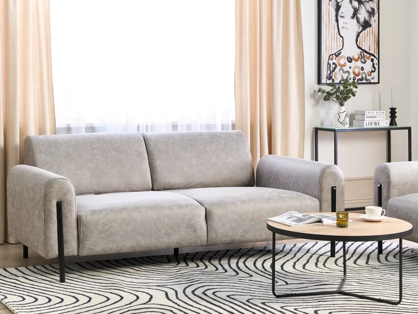 Outlet Sofa dla 3 osób ASKIM Jasnoszary Sofy Tapicerowane|Kolekcje Sof