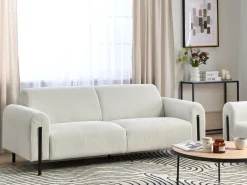 Discount Sofa dla 3 osób ASKIM Sztruks Złamana biel Sofy Tapicerowane|Kolekcje Sof