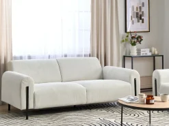 Discount Sofa dla 3 osób ASKIM Sztruks Złamana biel Sofy Tapicerowane|Kolekcje Sof