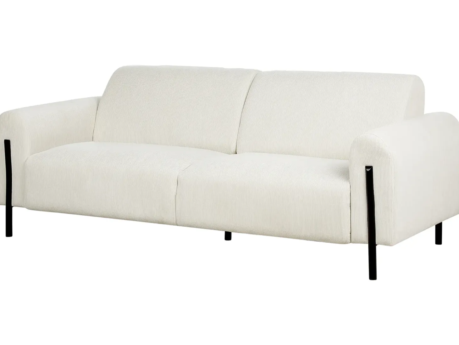 Discount Sofa dla 3 osób ASKIM Sztruks Złamana biel Sofy Tapicerowane|Kolekcje Sof