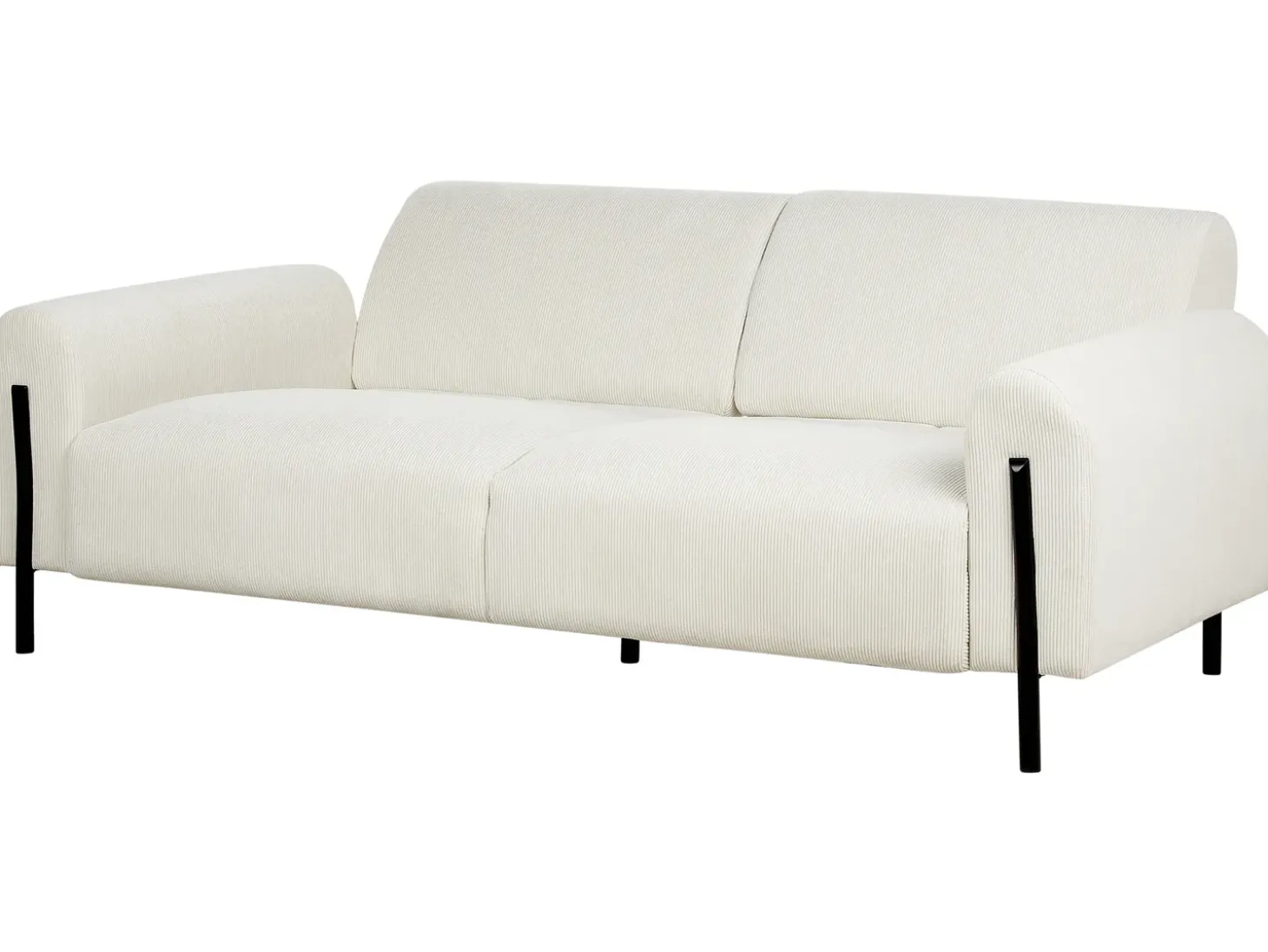 Discount Sofa dla 3 osób ASKIM Sztruks Złamana biel Sofy Tapicerowane|Kolekcje Sof