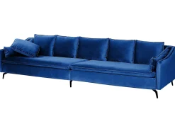 Best Sofa dla 4 osób AURE Welur Granatowy Sofy Tapicerowane|Wszystkie Sofy
