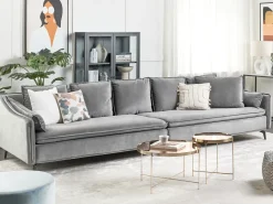 Discount Sofa dla 4 osób AURE Welur Jasno Sofy Tapicerowane|Wszystkie Sofy