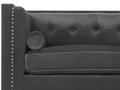 New Sofa dla 3 osób AVALDSENES Welur Ciemnoszary Sofy Tapicerowane|Wszystkie Sofy