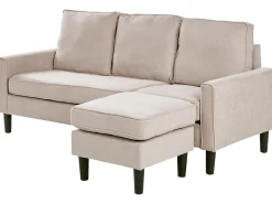 Discount Sofa dla 3 osób AVESTA Beżowy z otomaną Sofy Tapicerowane|Wszystkie Sofy