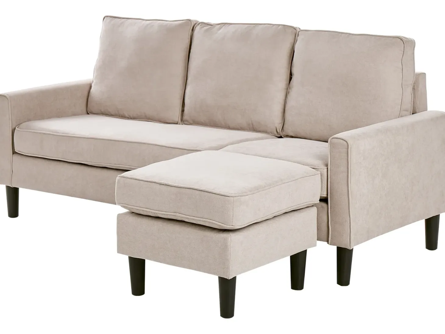 Discount Sofa dla 3 osób AVESTA Beżowy z otomaną Sofy Tapicerowane|Wszystkie Sofy