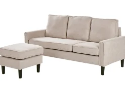 Discount Sofa dla 3 osób AVESTA Beżowy z otomaną Sofy Tapicerowane|Wszystkie Sofy