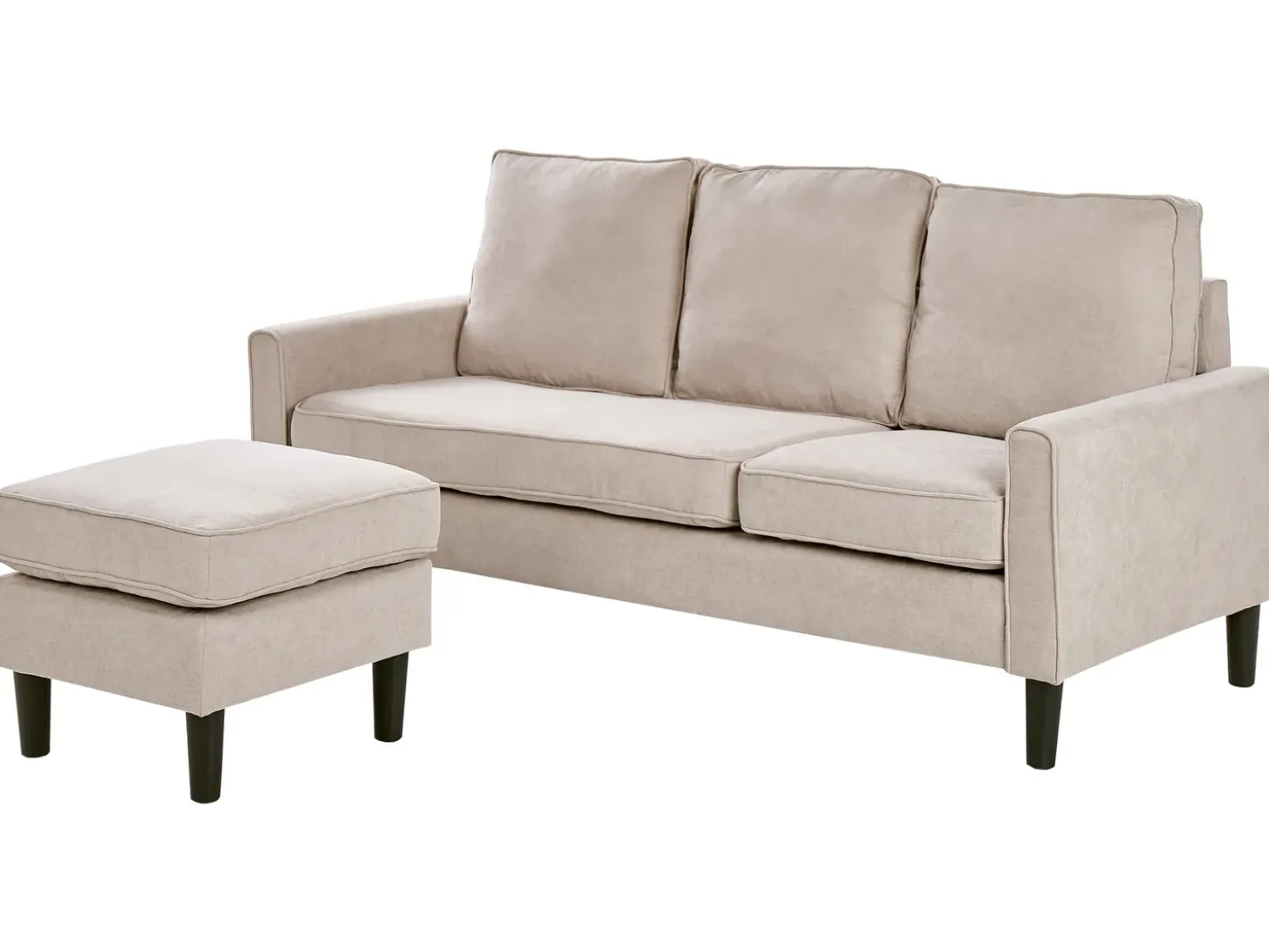 Discount Sofa dla 3 osób AVESTA Beżowy z otomaną Sofy Tapicerowane|Wszystkie Sofy