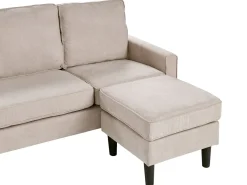 Discount Sofa dla 3 osób AVESTA Beżowy z otomaną Sofy Tapicerowane|Wszystkie Sofy
