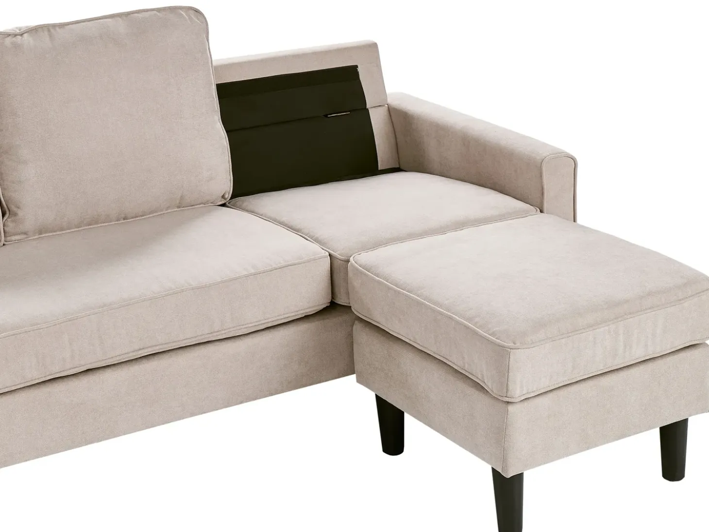 Discount Sofa dla 3 osób AVESTA Beżowy z otomaną Sofy Tapicerowane|Wszystkie Sofy