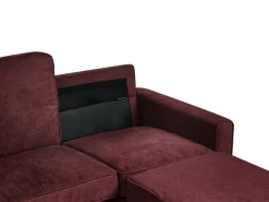 Sale Sofa dla 3 osób AVESTA Burgundowy z otomaną Sofy Tapicerowane|Wszystkie Sofy