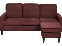Sale Sofa dla 3 osób AVESTA Burgundowy z otomaną Sofy Tapicerowane|Wszystkie Sofy