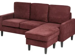 Sale Sofa dla 3 osób AVESTA Burgundowy z otomaną Sofy Tapicerowane|Wszystkie Sofy