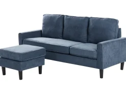 Hot Sofa dla 3 osób AVESTA Ciemnoniebieski z otomaną Sofy Tapicerowane|Wszystkie Sofy