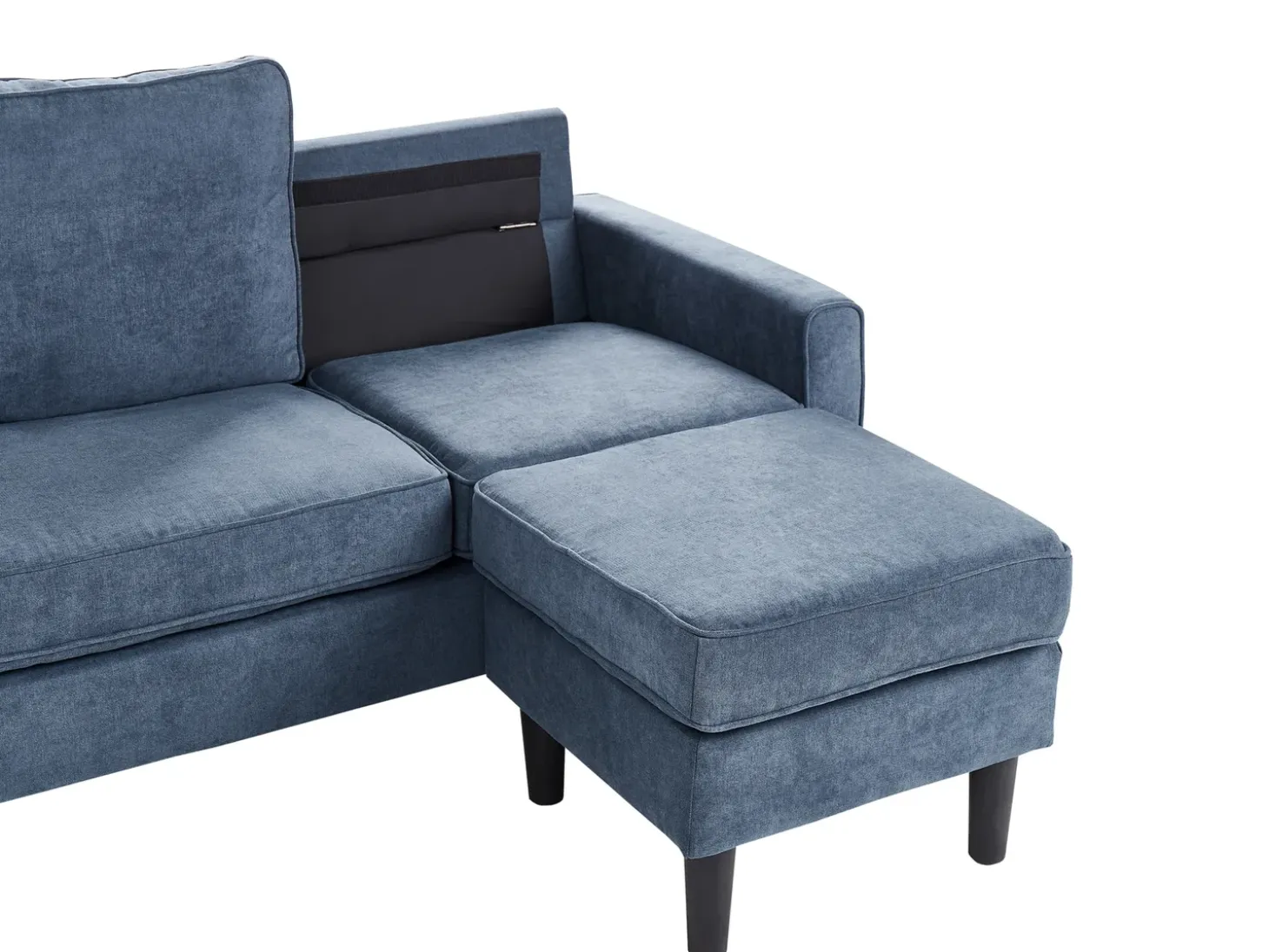 Hot Sofa dla 3 osób AVESTA Ciemnoniebieski z otomaną Sofy Tapicerowane|Wszystkie Sofy