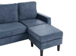 Hot Sofa dla 3 osób AVESTA Ciemnoniebieski z otomaną Sofy Tapicerowane|Wszystkie Sofy