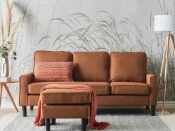 Sale Sofa dla 3 osób AVESTA Złoty brąz z otomaną Sofy Tapicerowane|Wszystkie Sofy