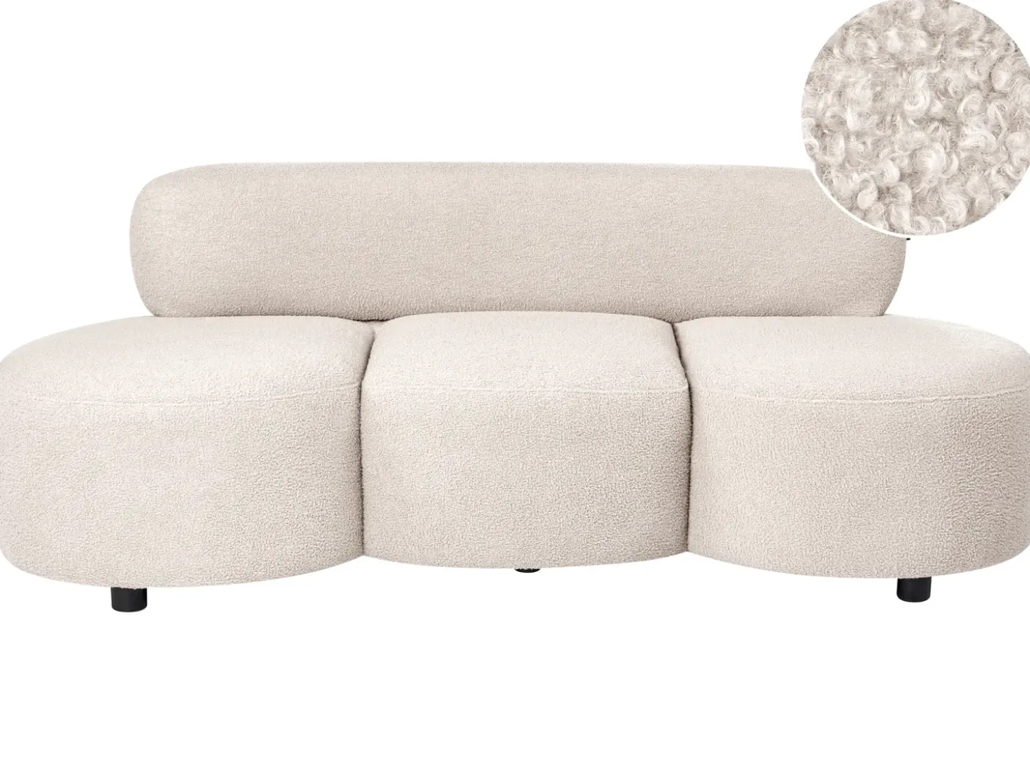 Discount Sofa dla 3 osób BLAVAND Boucle Beżowy Sofy Tapicerowane|Wszystkie Sofy