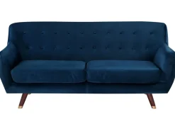Discount Sofa dla 3 osób BODO Welur Granatowy Sofy Tapicerowane|Kolekcje Sof
