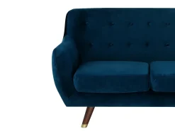 Discount Sofa dla 3 osób BODO Welur Granatowy Sofy Tapicerowane|Kolekcje Sof
