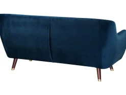 Discount Sofa dla 3 osób BODO Welur Granatowy Sofy Tapicerowane|Kolekcje Sof