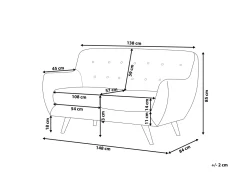 Online Sofa dla 2 osób BODO Welur Szary Sofy Tapicerowane|Sofy Dwuosobowe