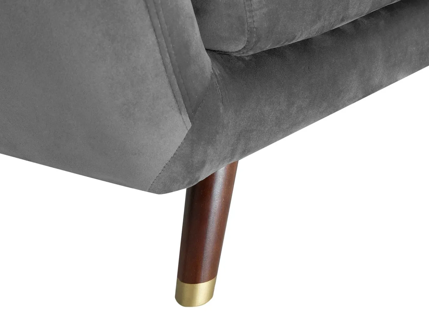 Best Sofa dla 3 osób BODO Welur Szary Sofy Tapicerowane|Kolekcje Sof