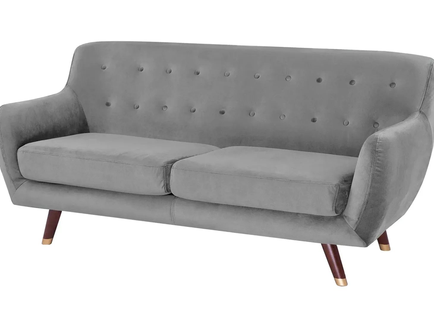 Best Sofa dla 3 osób BODO Welur Szary Sofy Tapicerowane|Kolekcje Sof