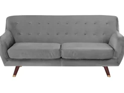 Best Sofa dla 3 osób BODO Welur Szary Sofy Tapicerowane|Kolekcje Sof