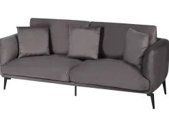 Outlet Sofa dla 3 osób BODUM Welur Beżowoszary Sofy Tapicerowane|Wszystkie Sofy