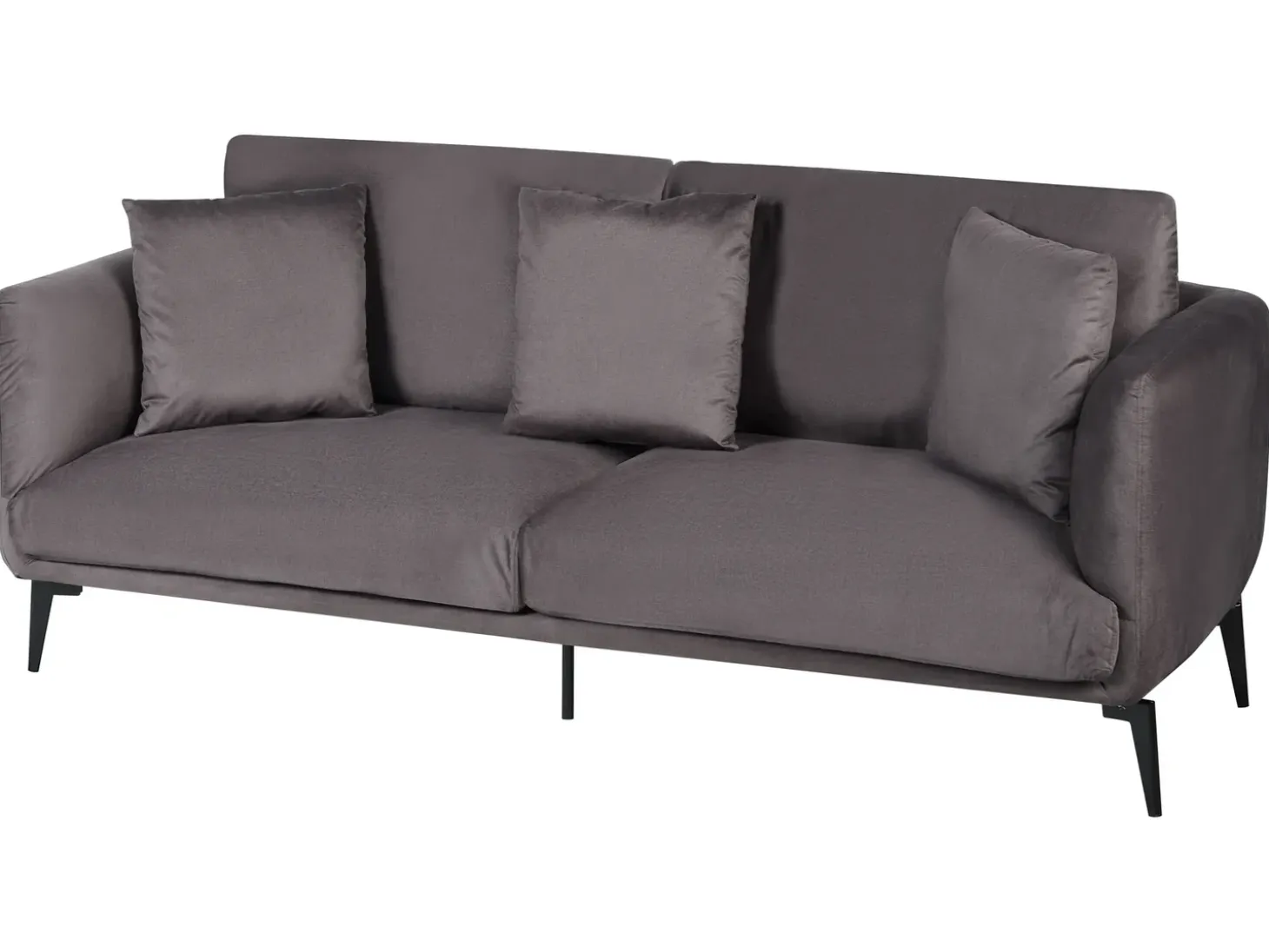 Outlet Sofa dla 3 osób BODUM Welur Beżowoszary Sofy Tapicerowane|Wszystkie Sofy