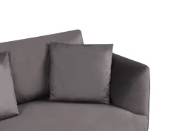 Outlet Sofa dla 3 osób BODUM Welur Beżowoszary Sofy Tapicerowane|Wszystkie Sofy
