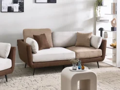 New Sofa dla 3 osób BOLGA Brązowy Sofy Tapicerowane|Kolekcje Sof