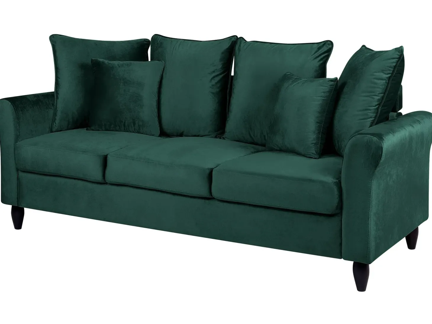 New Sofa dla 3 osób BORNHOLM Welur Ciemnozielony Sofy Tapicerowane|Wszystkie Sofy