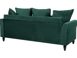 New Sofa dla 3 osób BORNHOLM Welur Ciemnozielony Sofy Tapicerowane|Wszystkie Sofy
