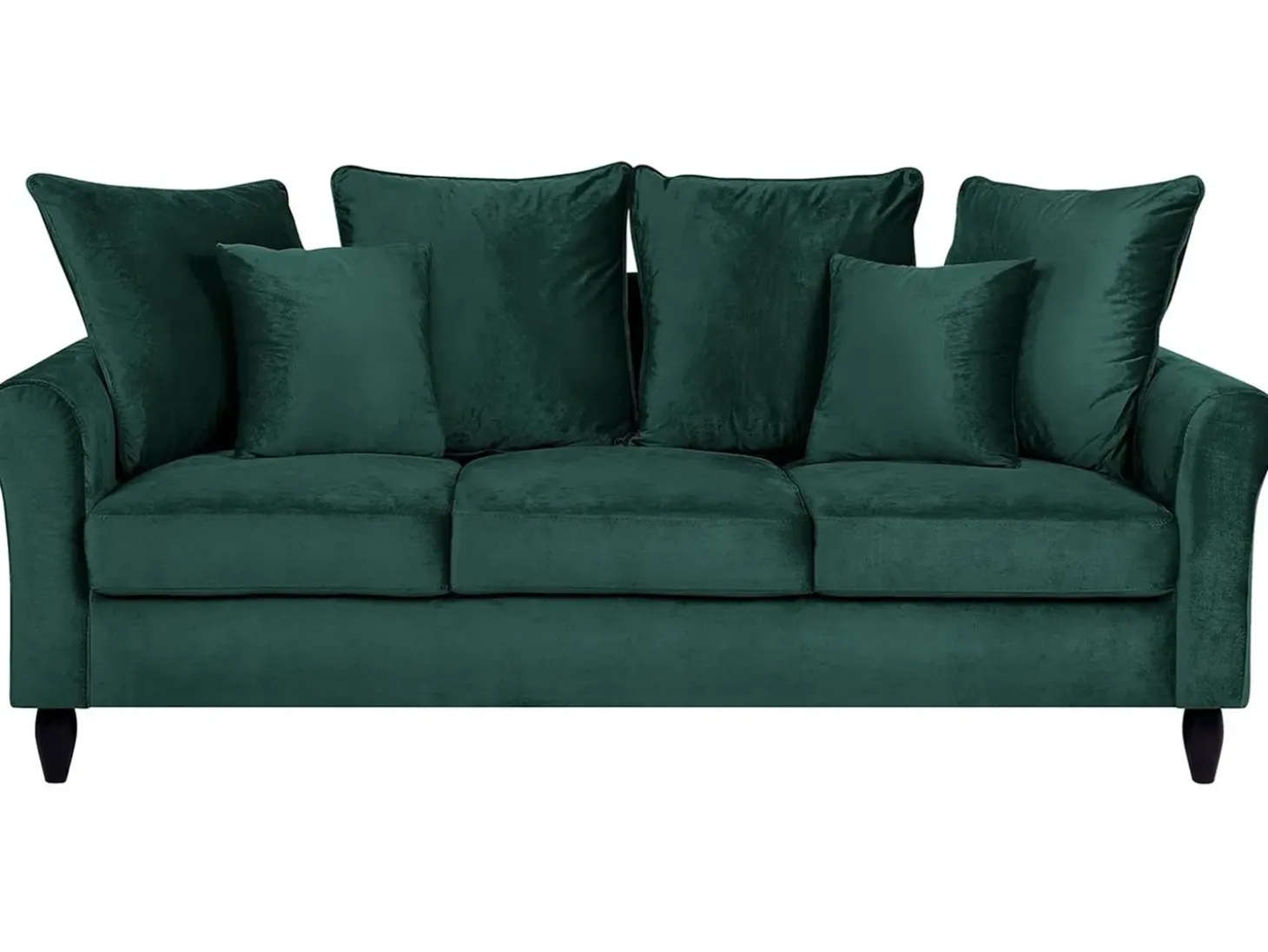 New Sofa dla 3 osób BORNHOLM Welur Ciemnozielony Sofy Tapicerowane|Wszystkie Sofy