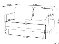 Sale Sofa dla 2 osób BREDA Jasnobeżowy Sofy Tapicerowane|Sofy Dwuosobowe