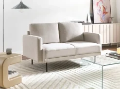 Sale Sofa dla 2 osób BREDA Jasnobeżowy Sofy Tapicerowane|Sofy Dwuosobowe