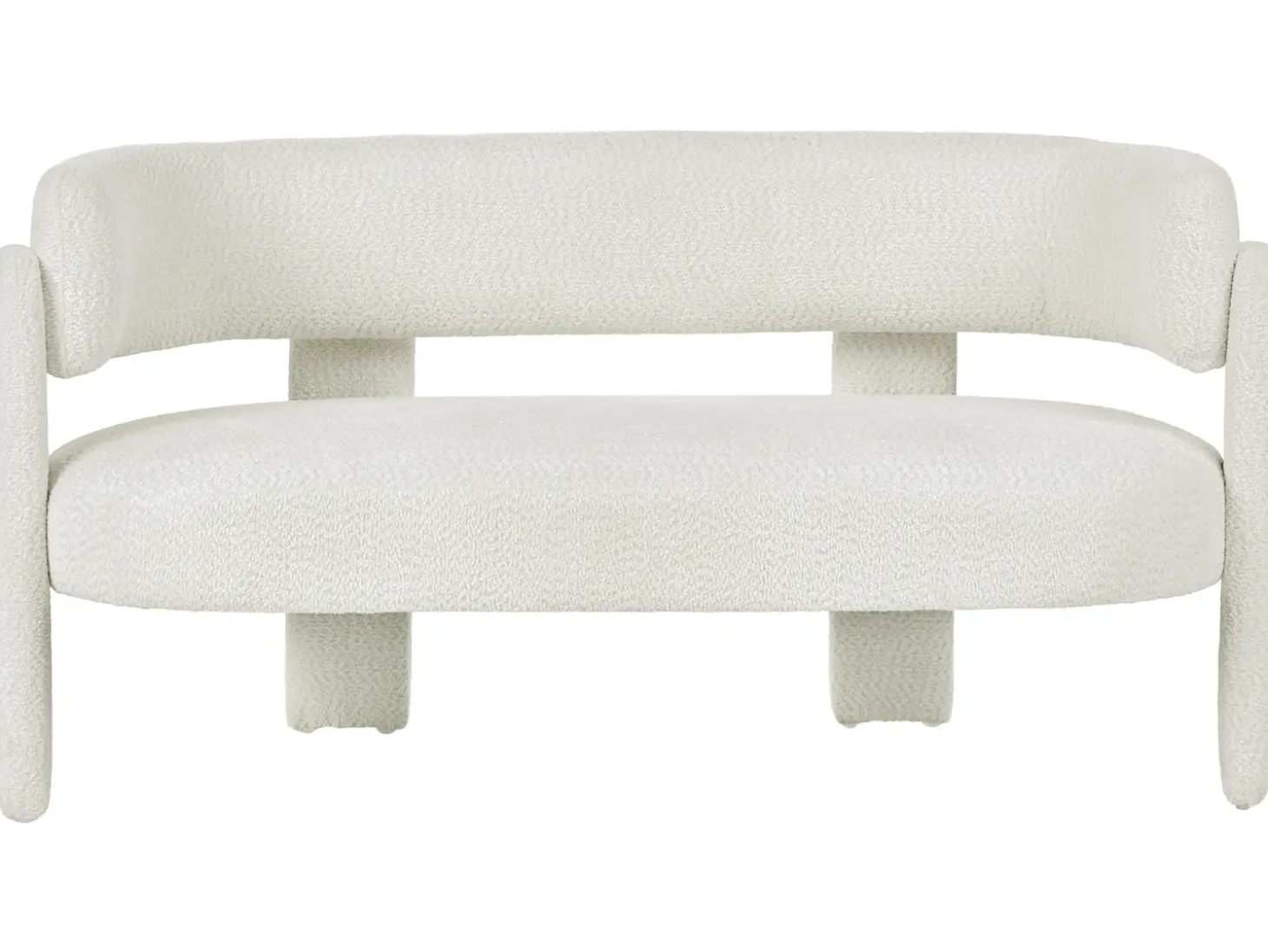 Sale Sofa dla 2 osób BUREA Szenil Złamana biel Sofy Tapicerowane|Sofy Dwuosobowe