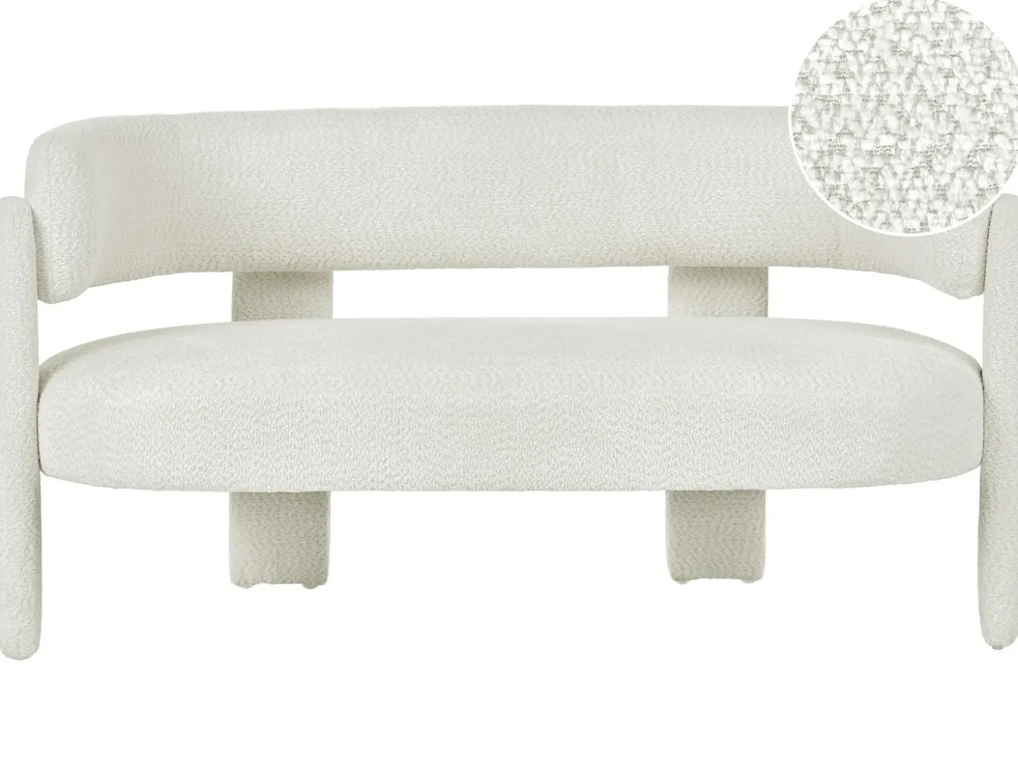Sale Sofa dla 2 osób BUREA Szenil Złamana biel Sofy Tapicerowane|Sofy Dwuosobowe
