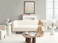 New Sofa dla 3 osób BYSKE Boucle Złamana biel Sofy Tapicerowane|Wszystkie Sofy